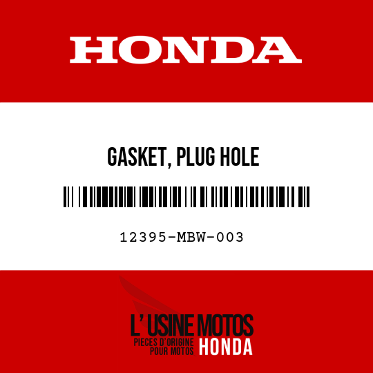image de 12395-MBW-003 GASKET, PLUG HOLE