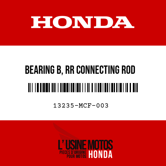 image de 13235-MCF-003 BEARING B, RR CONNECTING ROD (BLACK)
