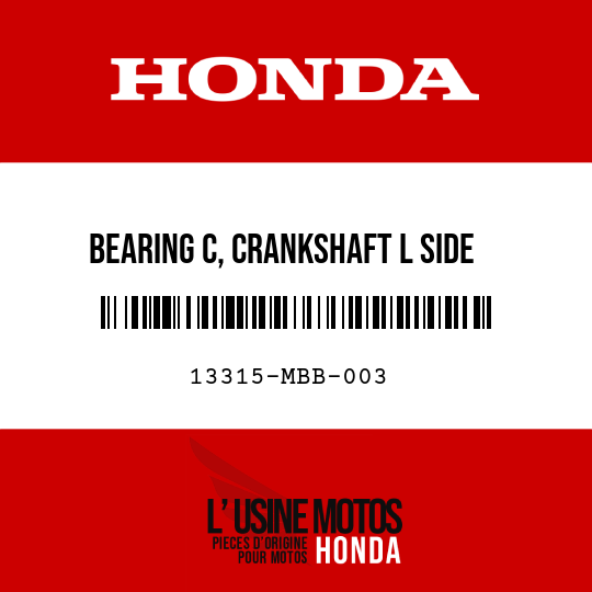 image de 13315-MBB-003 BEARING C, CRANKSHAFT L SIDE (BROWN)