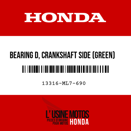 image de 13316-ML7-690 BEARING D, CRANKSHAFT SIDE (GREEN)