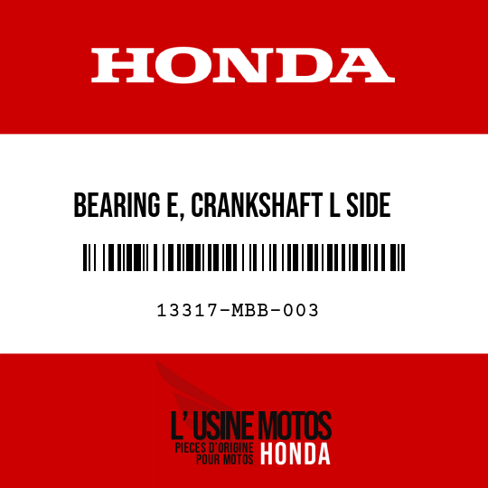 image de 13317-MBB-003 BEARING E, CRANKSHAFT L SIDE (YELLOW)