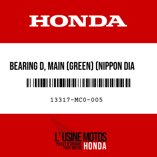 image de 13317-MC0-005 BEARING D, MAIN (GREEN) (NIPPON DIA CLEVITE)