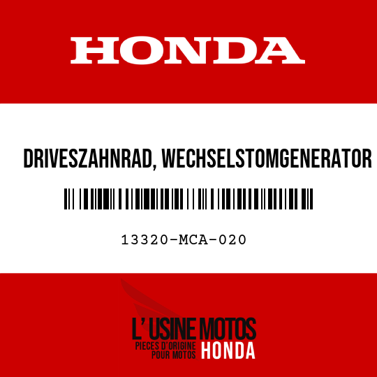 image de 13320-MCA-020 DRIVESZAHNRAD, WECHSELSTOMGENERATOR (72T)