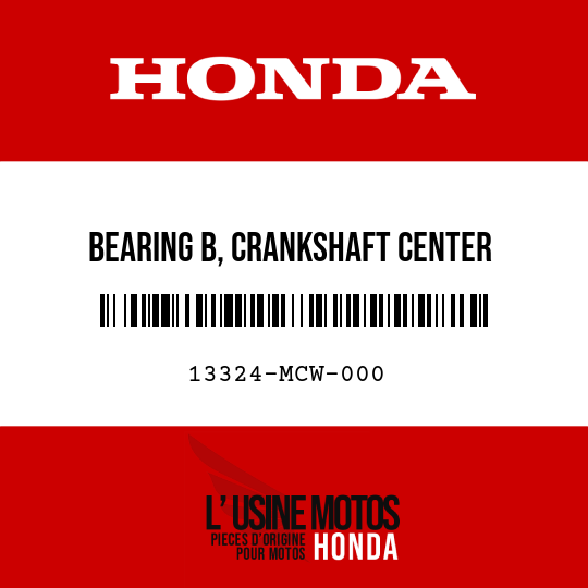 image de 13324-MCW-000 BEARING B, CRANKSHAFT CENTER (BLACK)