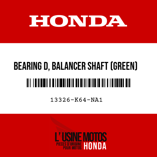 image de 13326-K64-NA1 BEARING D, BALANCER SHAFT (GREEN)