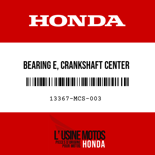 image de 13367-MCS-003 BEARING E, CRANKSHAFT CENTER (YELLOW)