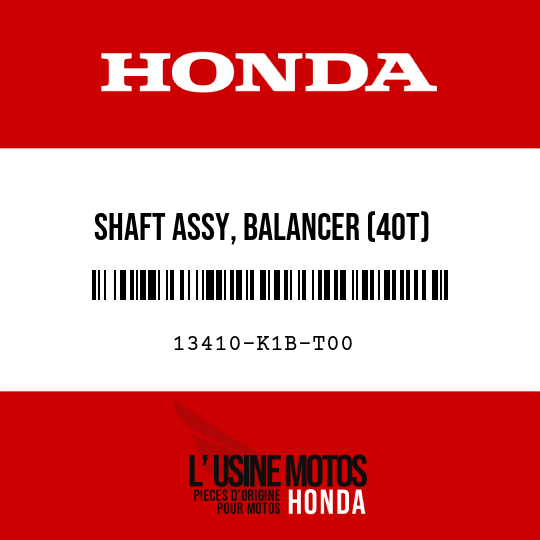 image de 13410-K1B-T00 SHAFT ASSY, BALANCER (40T)