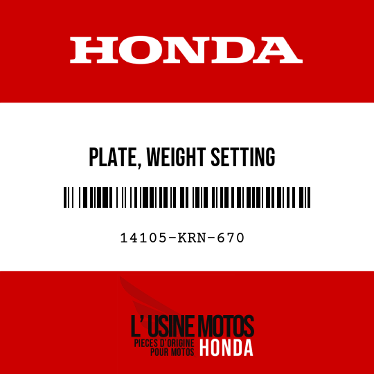 image de 14105-KRN-670 PLATE, WEIGHT SETTING