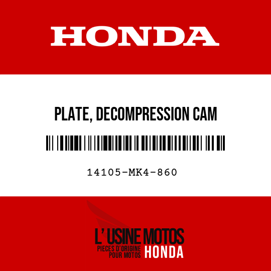 image de 14105-MK4-860 PLATE, DECOMPRESSION CAM