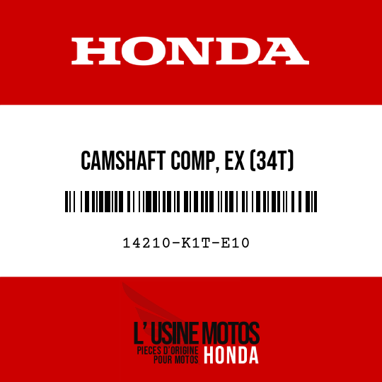 image de 14210-K1T-E10 CAMSHAFT COMP, EX (34T)