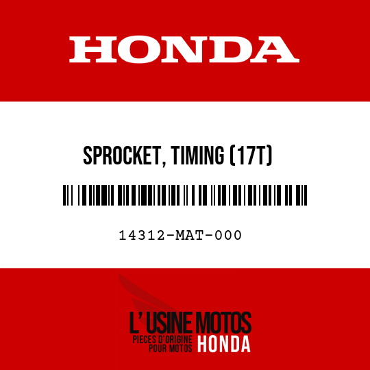 image de 14312-MAT-000 SPROCKET, TIMING (17T)