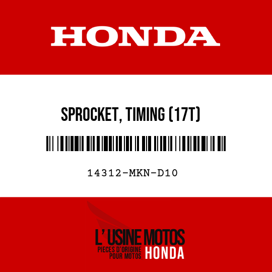 image de 14312-MKN-D10 SPROCKET, TIMING (17T)