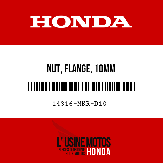 image de 14316-MKR-D10 NUT, FLANGE, 10MM