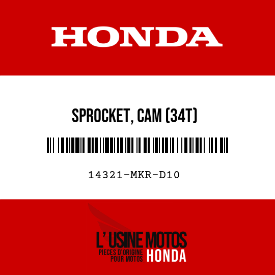 image de 14321-MKR-D10 SPROCKET, CAM (34T)