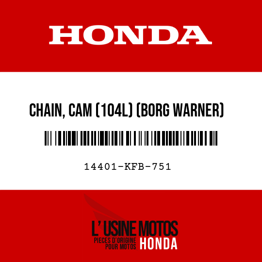 image de 14401-KFB-751 CHAIN, CAM (104L) (BORG WARNER)