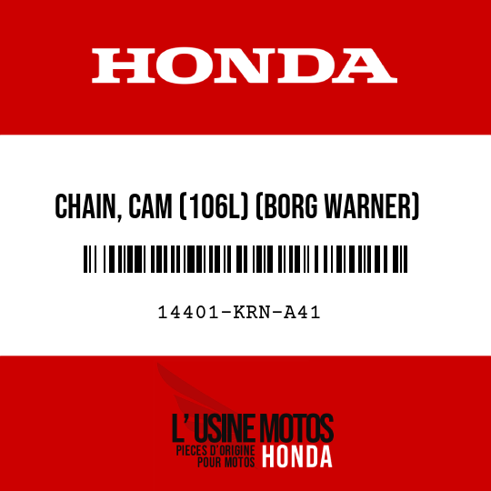 image de 14401-KRN-A41 CHAIN, CAM (106L) (BORG WARNER)