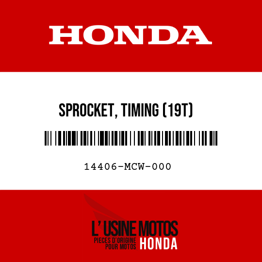 image de 14406-MCW-000 SPROCKET, TIMING (19T)