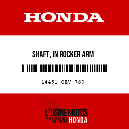 image de 14451-GEV-760 SHAFT, IN ROCKER ARM