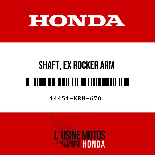 image de 14451-KRN-670 SHAFT, EX ROCKER ARM