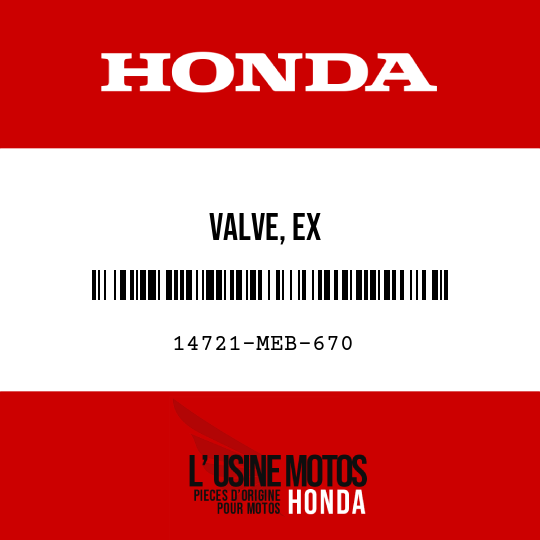 image de 14721-MEB-670 VALVE, EX