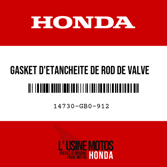image de 14730-GB0-912 GASKET D'ETANCHEITE DE ROD DE VALVE