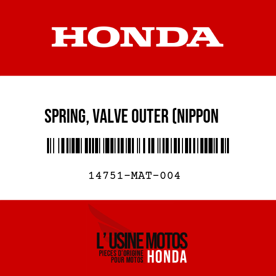 image de 14751-MAT-004 SPRING, VALVE OUTER (NIPPON HATSUJO)