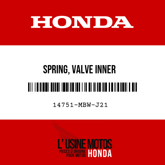 image de 14751-MBW-J21 SPRING, VALVE INNER