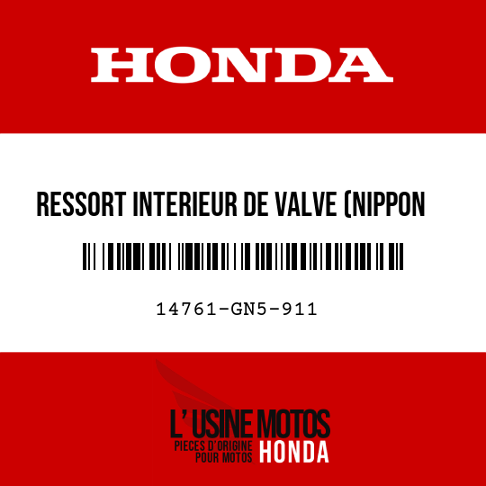 image de 14761-GN5-911 RESSORT INTERIEUR DE VALVE (NIPPON HATSUJO)
