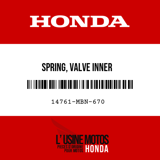 image de 14761-MBN-670 SPRING, VALVE INNER