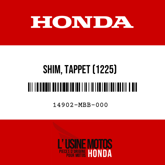 image de 14902-MBB-000 SHIM, TAPPET (1225)