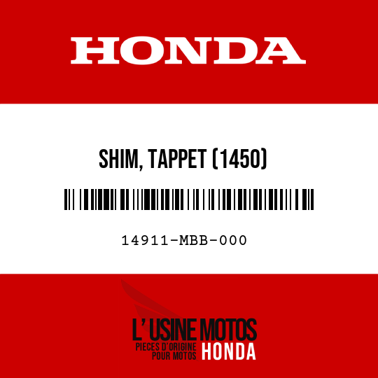 image de 14911-MBB-000 SHIM, TAPPET (1450)