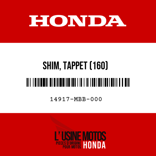 image de 14917-MBB-000 SHIM, TAPPET (160)