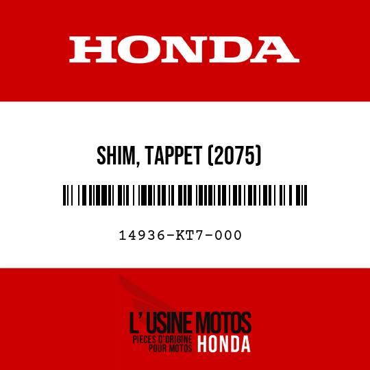 image de 14936-KT7-000 SHIM, TAPPET (2075)