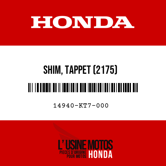 image de 14940-KT7-000 SHIM, TAPPET (2175)