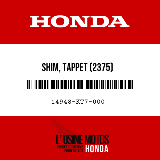 image de 14948-KT7-000 SHIM, TAPPET (2375)