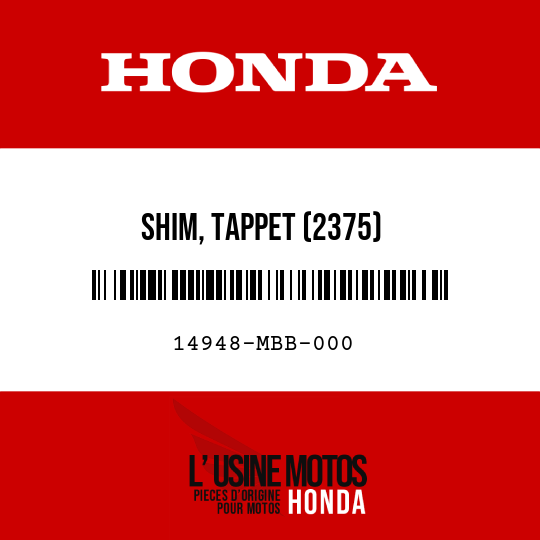 image de 14948-MBB-000 SHIM, TAPPET (2375)