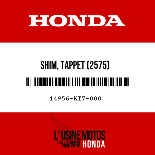 image de 14956-KT7-000 SHIM, TAPPET (2575)