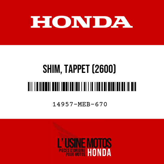 image de 14957-MEB-670 SHIM, TAPPET (2600)