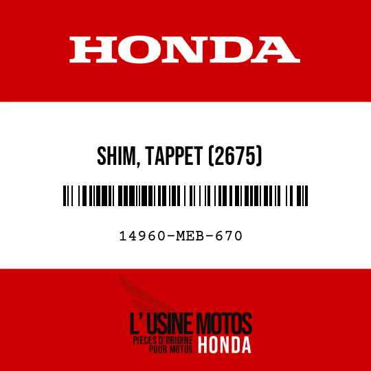 image de 14960-MEB-670 SHIM, TAPPET (2675)