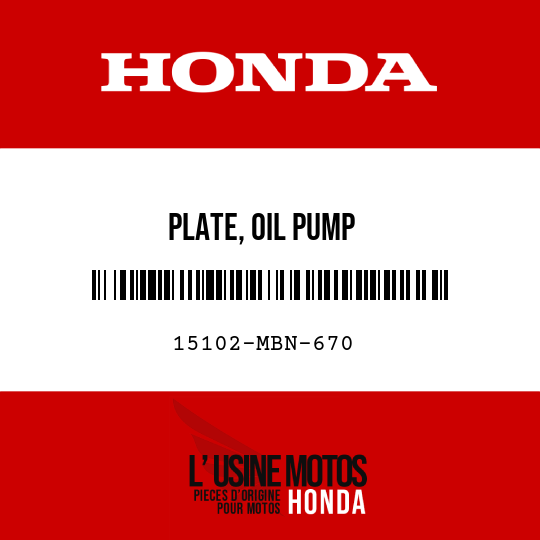 image de 15102-MBN-670 PLATE, OIL PUMP