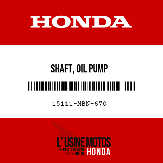 image de 15111-MBN-670 SHAFT, OIL PUMP