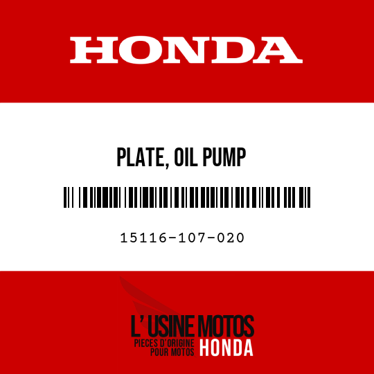 image de 15116-107-020 PLATE, OIL PUMP