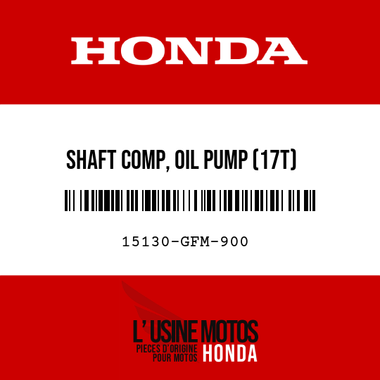 image de 15130-GFM-900 SHAFT COMP, OIL PUMP (17T)