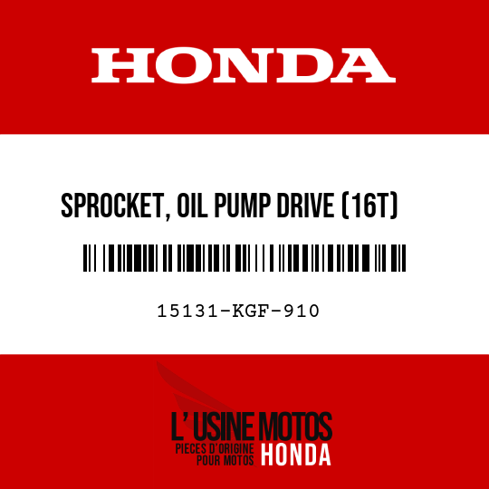 image de 15131-KGF-910 SPROCKET, OIL PUMP DRIVE (16T)