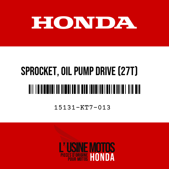 image de 15131-KT7-013 SPROCKET, OIL PUMP DRIVE (27T)