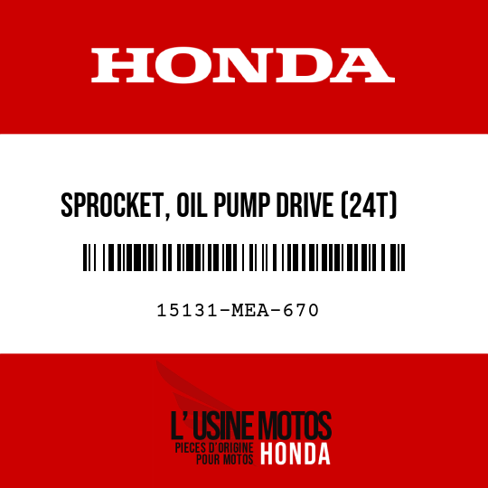 image de 15131-MEA-670 SPROCKET, OIL PUMP DRIVE (24T)