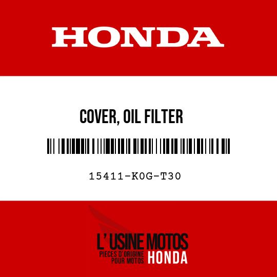 image de 15411-K0G-T30 COVER, OIL FILTER