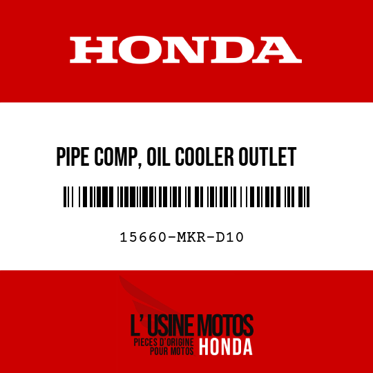 image de 15660-MKR-D10 PIPE COMP, OIL COOLER OUTLET