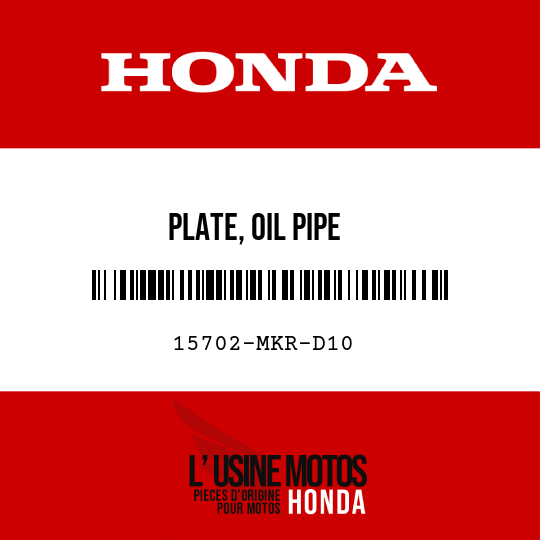 image de 15702-MKR-D10 PLATE, OIL PIPE