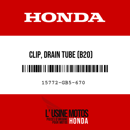 image de 15772-GB5-670 CLIP, DRAIN TUBE (B20)